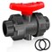 FANOVO 1 inch Union Ball Valve SCH80 Slip PVC Ball Valve with Full Flow Double Socket Connection Port Full Port Plastic Water Control Valve for Swiming Pool Sewage Pump Irrigation Water System