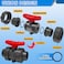FANOVO 1 inch Union Ball Valve SCH80 Slip PVC Ball Valve with Full Flow Double Socket Connection Port Full Port Plastic Water Control Valve for Swiming Pool Sewage Pump Irrigation Water System