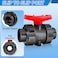FANOVO 1 inch Union Ball Valve SCH80 Slip PVC Ball Valve with Full Flow Double Socket Connection Port Full Port Plastic Water Control Valve for Swiming Pool Sewage Pump Irrigation Water System