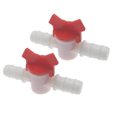 FDXGYH 2pcs Barbed Ball Valve 12Inch ID inLine Ball Valve ShutOff Switch with Hose BarbWhite