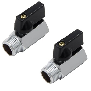 Fitvell Brass Mini Ball Valve 18 NPT Female x Male Thread Shut Off Valve Chrome Plated Pack of 2