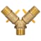 Tomotato Gas Ball Valve Brass Y Shaped 3 Way Split Shut Off Valve G12 Male Thread Outlet Splitter Y Connector With 2 Valves Hose Splitter Natural Gas Switch Fitting