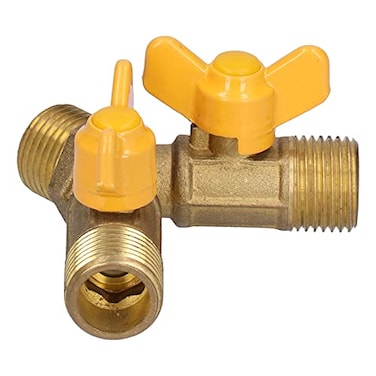 Tomotato Gas Ball Valve Brass Y Shaped 3 Way Split Shut Off Valve G12 Male Thread Outlet Splitter Y Connector With 2 Valves Hose Splitter Natural Gas Switch Fitting