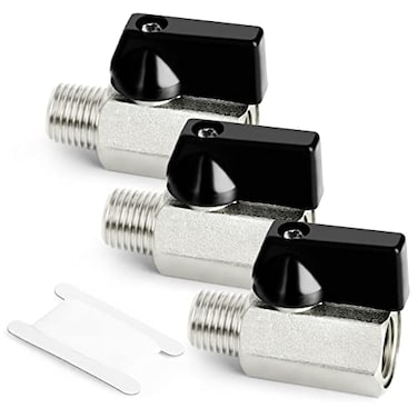 GASHER 3PCS 38 Inch Mini Brass Ball Valve Shut Off Switch 38 Inch Male x Female NPT Thread Pipe Fitting
