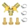 Hooshing 14 Hose Barb Brass 3 Way Shut Off Valve 2 Switch Y Shaped Ball Valve with Stainless clamps for Water Fuel Air
