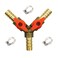 Hooshing 3 Way Shut Off Ball Valve 38 ID Hose Barb Brass Y Shaped Ball Valve 2 Switch Hose Barb Fitting with Stainless Clamps