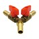 Hooshing 3 Way Shut Off Ball Valve 38 ID Hose Barb Brass Y Shaped Ball Valve 2 Switch Hose Barb Fitting with Stainless Clamps