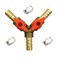 Hooshing 3 Way Shut Off Ball Valve 38 ID Hose Barb Brass Y Shaped Ball Valve 2 Switch Hose Barb Fitting with Stainless Clamps