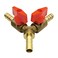 Hooshing 3 Way Shut Off Ball Valve 516 ID Hose Barb Brass Y Shaped Ball Valve 2 Switch Hose Barb Fitting with Stainless Clamps