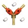 Hooshing 3 Way Shut Off Ball Valve 516 ID Hose Barb Brass Y Shaped Ball Valve 2 Switch Hose Barb Fitting with Stainless Clamps