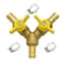Hooshing Brass 3 Way Shut Off Valve 38 Hose Barb 2 Switch Y Shaped Ball Valve with Stainless Clamps for Water Fuel Air