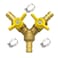 Hooshing Brass 3 Way Shut Off Valve 38 Hose Barb 2 Switch Y Shaped Ball Valve with Stainless Clamps for Water Fuel Air
