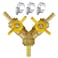 Horiznext brass 14 inch OD barb three way shut off ball valve for hose air water pvc pex garden tubing line tee switch splitter fitting