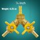 Horiznext brass 14 inch OD barb three way shut off ball valve for hose air water pvc pex garden tubing line tee switch splitter fitting