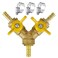 Horiznext brass 14 inch OD barb three way shut off ball valve for hose air water pvc pex garden tubing line tee switch splitter fitting