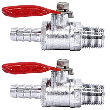 YOUHO HZFJ Hose Barb Straight Through Forged Brass MicroCut Ball Valve Without check 516 Hose barb 2PCS