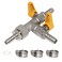 Joywayus 3 Way Copper Shut Off Gas Ball Valve Kit 38 Hose Barb T Shaped Type Union Intersection with 2 Switch Include 1 Copper Barbed Fittings 1 Rubber Gasket and 3 Clamps