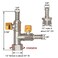 Joywayus 3 Way Copper Shut Off Gas Ball Valve Kit 38 Hose Barb T Shaped Type Union Intersection with 2 Switch Include 1 Copper Barbed Fittings 1 Rubber Gasket and 3 Clamps