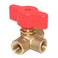 Joywayus 3Way LPort 14NPT Female Brass Ball Valve AntiRust Forged Brass Shut Off Valve Fitting with Red Plastic Handle