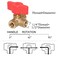 Joywayus 3Way LPort 14NPT Female Brass Ball Valve AntiRust Forged Brass Shut Off Valve Fitting with Red Plastic Handle