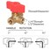 Joywayus 3Way LPort 14NPT Female Brass Ball Valve AntiRust Forged Brass Shut Off Valve Fitting with Red Plastic Handle