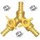 Joywayus Hose Barb Ball Valve 34 Hose Barb Y Shaped Type 3 Way with 2 Switch Brass Shut Off Ball Valve Fitting Include 3 Clamps