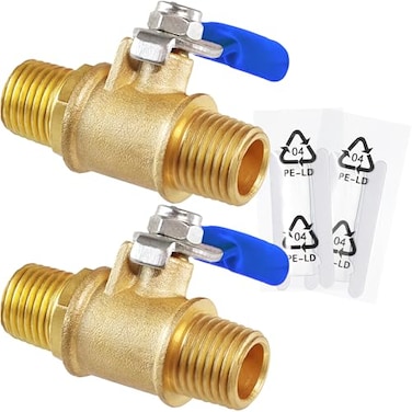MSAEIQUN 2PCS 14 Brass Ball Valve Shut Off Switch 14 NPT Male x 14 NPT Male NPT Thread Pipe Fitting Air Compressor Male 14 NPT Male 14 NPT