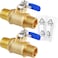 MSAEIQUN 2PCS 14 Brass Ball Valve Shut Off Switch 14 NPT Male x 14 NPT Male NPT Thread Pipe Fitting Air Compressor Male 14 NPT Male 14 NPT