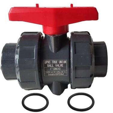 YTFSA PVC Union Ball Valve 1 Inch DN25 True Union Full Flow Ball Valve ASTM EPDM Oring Rated 200 PSI PVC Ball Valve with Slip Socket Full Port for Various Water Control System