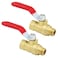Qolekog Heavy Duty 14 inch NPT Brass Ball Valve Air Compressor Shut Off Valve 14 Male NPT x 14 female NPT 2Pcs