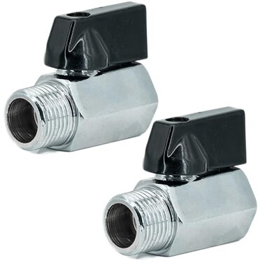 Refuuch Brass Mini Ball Valve 12 NPT Female x Male ShutOff ValvePack of 2