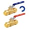 SUNGATOR Shut Off Ball Valve 12 Inch 12 Inch Ball Valve PushtoConnect Water Shutoff Easily Match to Pipe using Red and Blue Handle No Lead Brass Fittings for PEX Pipe Copper CPVC Pack of 2