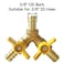 Uenede Brass 38 Inch 3way Yshaped Shutoff Ball Valve with 2switch 38 Hose Barb Include 3 Stainless Steel Clamps Hose Pipe Barb Fitting for WaterOilGas