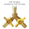 Uenede Brass 38 Inch 3way Yshaped Shutoff Ball Valve with 2switch 38 Hose Barb Include 3 Stainless Steel Clamps Hose Pipe Barb Fitting for WaterOilGas