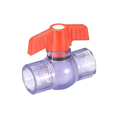 uxcell Ball Valve 34 Slip PVC Socket End Valve THandle Water ShutOff Valve for Irrigation and Water Treatment Clear Blue Red