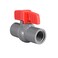 uxcell PVC Ball Valve Supply Pipe Knob Threaded Ends 12 Inner Hole Diameter Red Gray