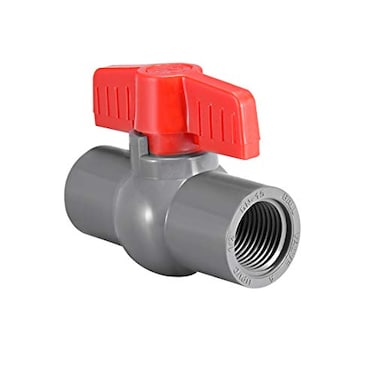 uxcell PVC Ball Valve Supply Pipe Knob Threaded Ends 12 Inner Hole Diameter Red Gray