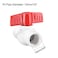 uxcell PVC Ball Valve Supply Pipe Knob Threaded Ends 12 Inner Hole Diameter Red White 2Pcs