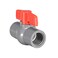 uxcell PVC Ball Valve Supply Pipe Knob Threaded Ends G34 Female Thread Red Gray
