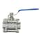 VARMHUS NPT Female Threaded Stainless Steel SS3043Pcs Type Full Port Ball Valve with Blue Vinyl Handle WOG 1000 12