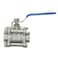 VARMHUS NPT Female Threaded Stainless Steel SS3043Pcs Type Full Port Ball Valve with Blue Vinyl Handle WOG 1000 12