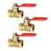 VIKKSAER 3 PCS 14Inch Brass Shut Off Switch Mini Ball Valve with 180 Degree Operation Handle 14 NPT Female X 14 Inch NPT Female Pipe Fittings 14