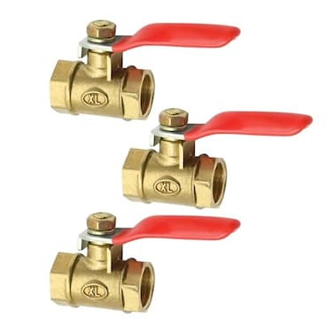 VIKKSAER 3 PCS 14Inch Brass Shut Off Switch Mini Ball Valve with 180 Degree Operation Handle 14 NPT Female X 14 Inch NPT Female Pipe Fittings 14