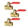 VIKKSAER 3 PCS 14Inch Brass Shut Off Switch Mini Ball Valve with 180 Degree Operation Handle 14 NPT Female X 14 Inch NPT Female Pipe Fittings 14