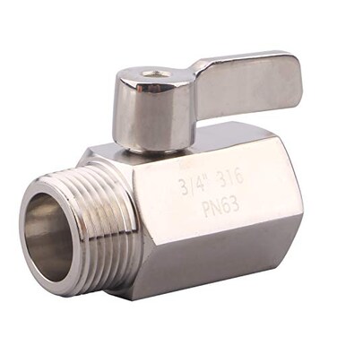 DERNORD 34 inch Stainless Mini Ball Valve NPT Female x Male Thread SUS316