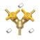 Hooshing 3 Way Shut Off Valve 14 Hose Barb 2 Switch Y Shaped Ball Valve Soild Brass with Stainless Clamps for Water Fuel Air