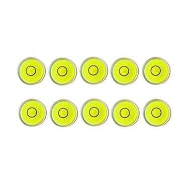 YOTOM 10pcs Bubble Spirit Level Degree Mark 10x6mm Mini Circular Bullseye Level Inclinometers Use for Tripod Phonograph Turntable