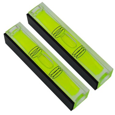 The Yan 2PCS highprecision leveling bubble extended three line horizontal bubble water level gauge for household use capable of 180 degrees in place turning 80x15X15mm greenmagnetism