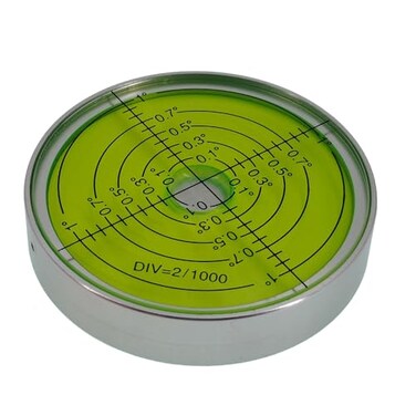 The Yan 62mm Point high Precision Universal Level Bubble Metal Bubble Water Leveler Cross Gauge Small Household Silver Green Magnetic