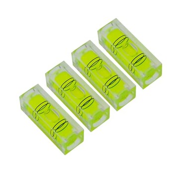 The Yan High precision mini bubble double line small level bubble three line flat ball household level ruler can be turned 180 degrees Nonmagnetic 29 10 10mm4PCS